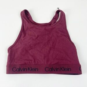 NEW Calvin Klein Racerback Burgundy Bra Pullover Womens Small NWOT